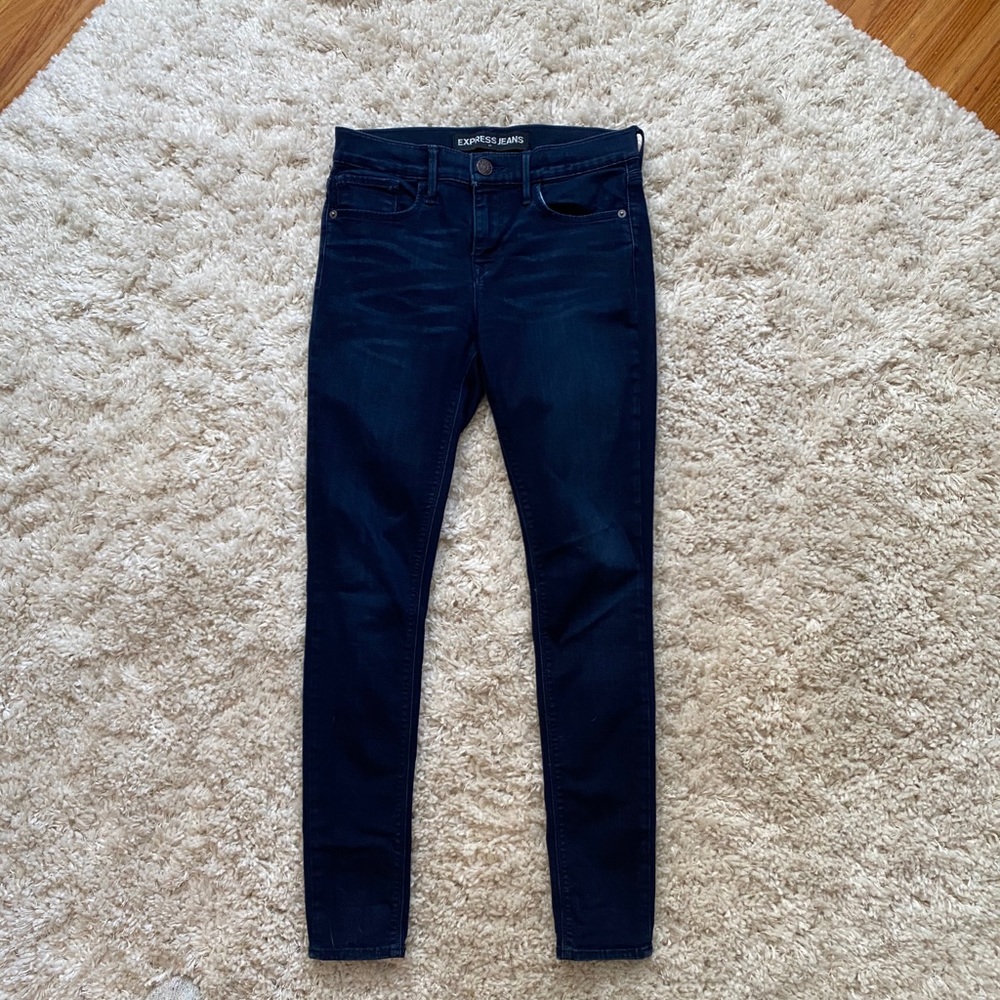 Dark wash mid rise skinny jean from Express